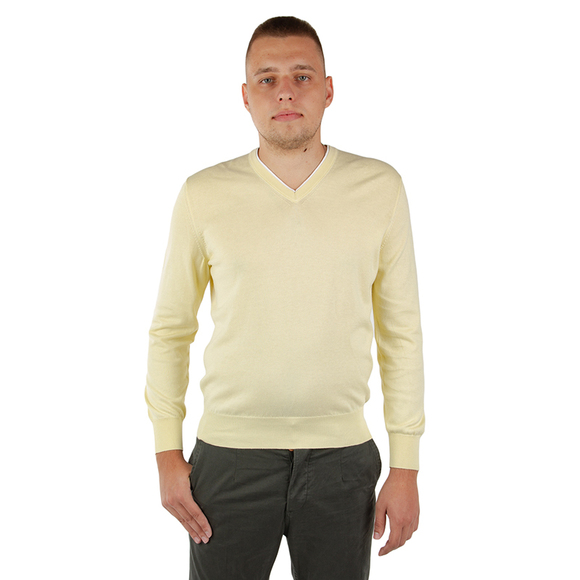 ERMENEGILDO ZEGNA WHITE, YELLOW SWEATSHIRTMENS SIZE XL